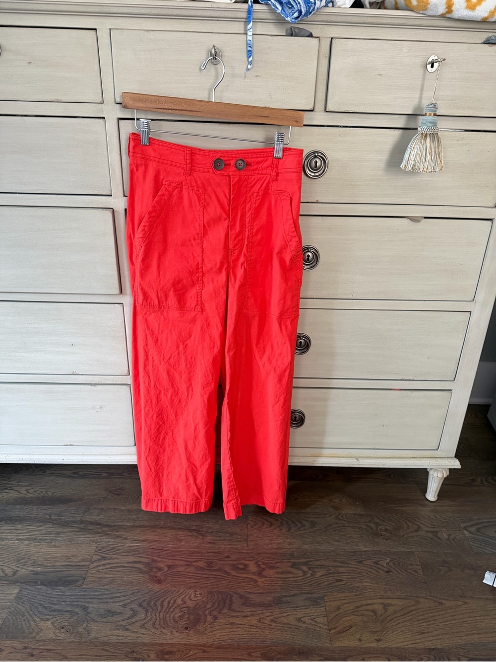 Maeve by Anthropology Collette Casual orangey Red wide leg cropped worn twice